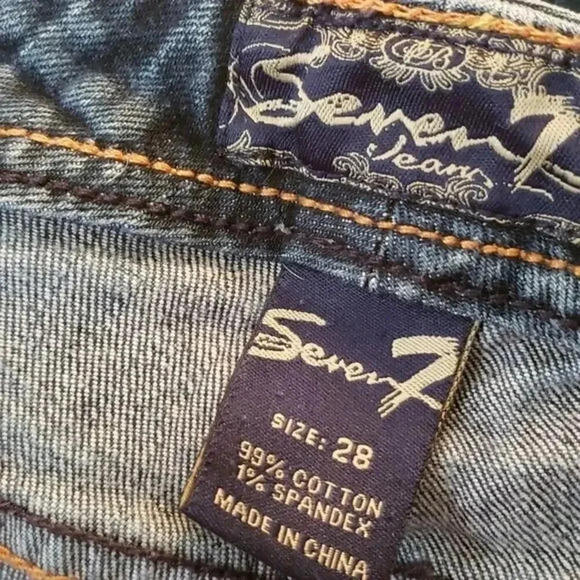 Seven7 High Rise Slim Flare Jeans Women’s Size 28 Blue Stretch Denim - Picture 4 of 7